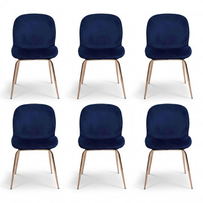 Dining room set furniture blue chairs 6x chairs set textile upholstered seat