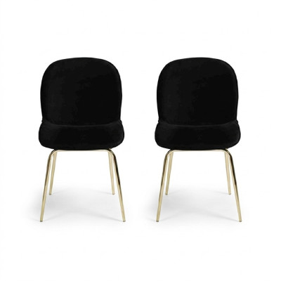 Group black furniture set chairs 2x chair set fabric upholstered seat stainless steel