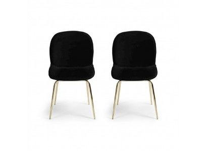 Group black furniture set chairs 2x chair set fabric upholstered seat stainless steel