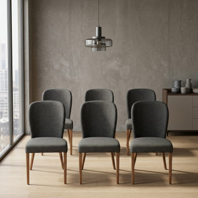 Armchair New Upholstery Modern Wood 6x Chairs Luxury Upholstered Design Chair