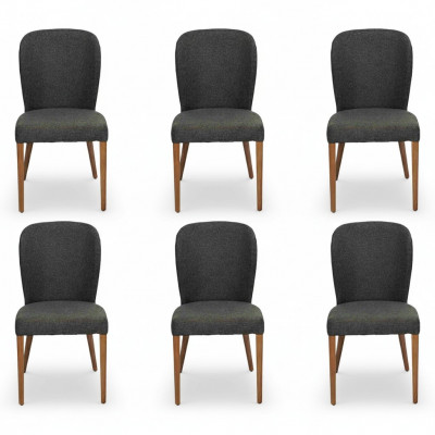 Armchair New Upholstery Modern Wood 6x Chairs Luxury Upholstered Design Chair