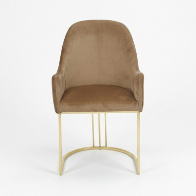 Golden stainless steel chair Modern upholstered single-seater Designer 1x armchair