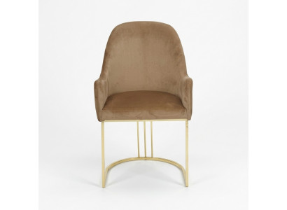 Golden stainless steel chair Modern upholstered single-seater Designer 1x armchair