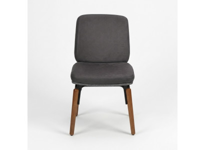 Gray dining chair modern wooden chair designer upholstered seat furniture