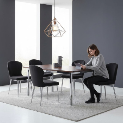 Group Set Chairs 6x Chair Set Textile Upholstery Seat Dining Room New