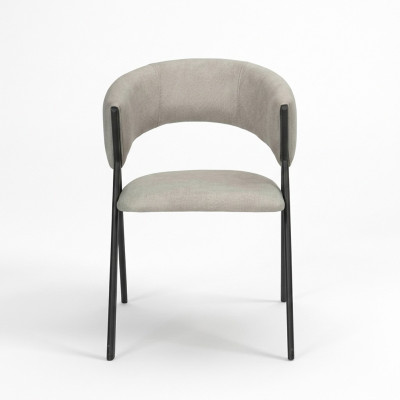 Dining room gray textile group set of 4x armchair chair design fabric upholstered chairs
