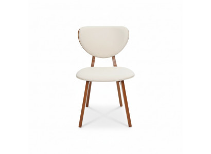 White dining chair designer wood chair luxury single-seater with armrests
