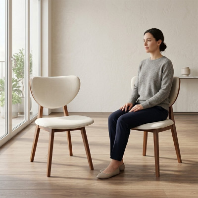 Dining room chair white 2x chairs wooden chair modern single-seater chair new