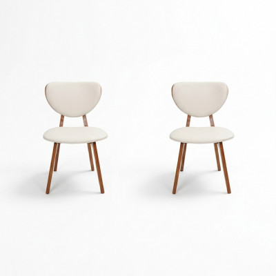 Dining room chair white 2x chairs wooden chair modern single-seater chair new