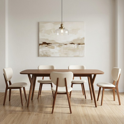 Modern White 6x Chairs Wooden Chair Single Seat Chair without Armrests New