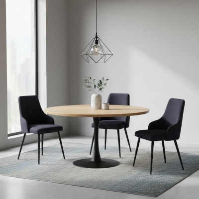 Modern black designer 4x chairs luxury dining room single-seater furniture