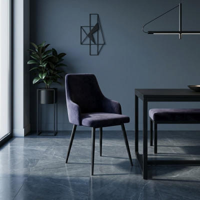 Luxury Dining Room Black Designer 6x Chairs Single-seater Modern Interior