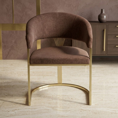 Modern dining room chair designer luxury stainless steel elements textile new