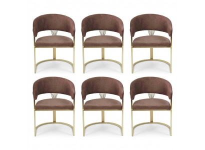 Brown suite, armchair complete, modern design set, new, 6x chairs, upholstered chair.