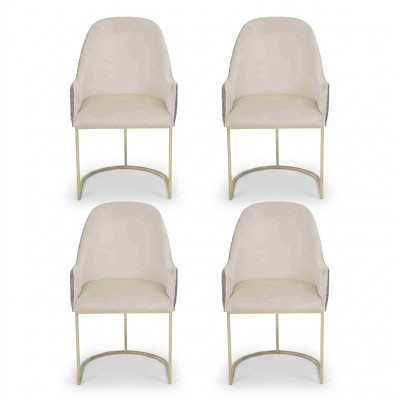 Modern upholstered chair, set of 4 chairs, dining chair, high-quality kitchen chair, multicolored