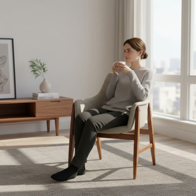 Dining chair, chair, kitchen chair, armchair, wood, fabric, modern, gray chair