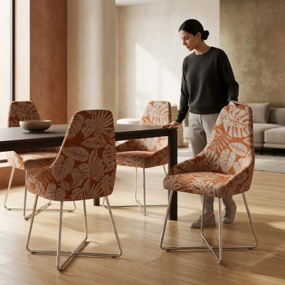 Modern dining chair kitchen chair 4x chairs armchair luxury multicolor