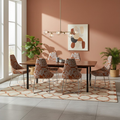 Modern dining room chair, kitchen chair, 6x chairs, armchair, luxury, multicolored