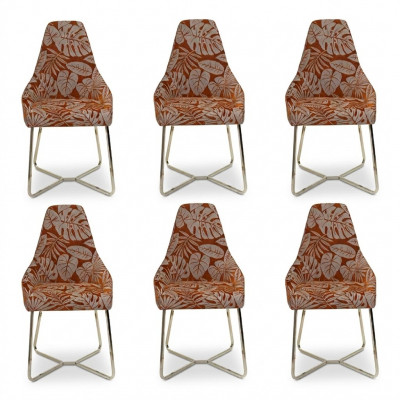 Modern dining room chair, kitchen chair, 6x chairs, armchair, luxury, multicolored