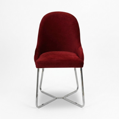 Red dining chair designer kitchen chair luxurious stainless steel armchair