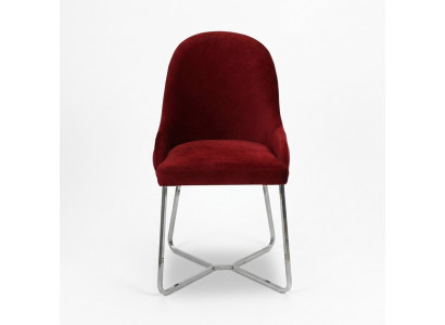 Red dining chair designer kitchen chair luxurious stainless steel armchair