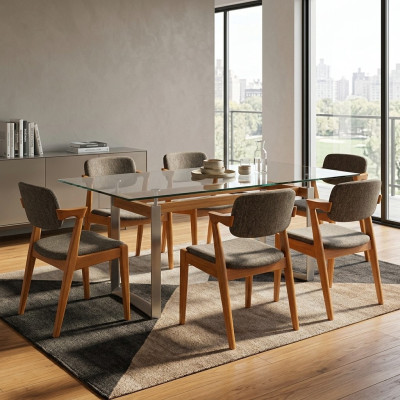Luxury dining room furniture designer 6x chairs new furnishings gray modern chairs