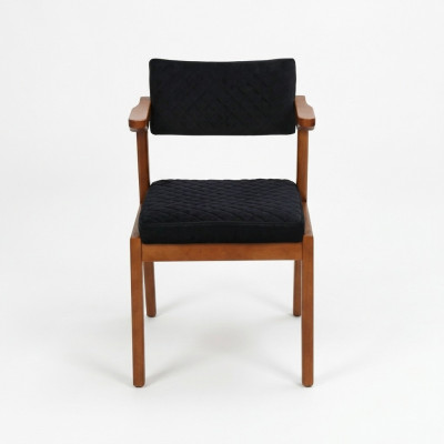 Black-Brown Single-Seater Dining Chairs with Armrests Designer New