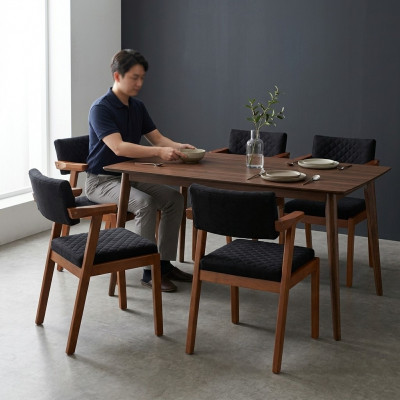 Dining room chair modern wood furniture 4x chairs black luxury design furnishings