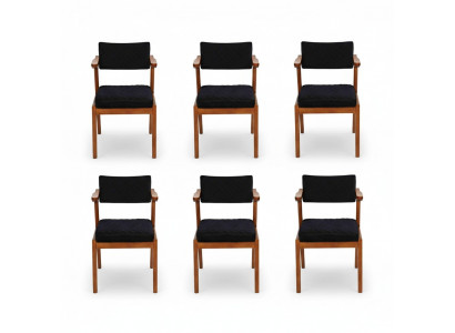 Luxury Dining Chair Modern Wood Furniture 6x Chairs Black Design Interior