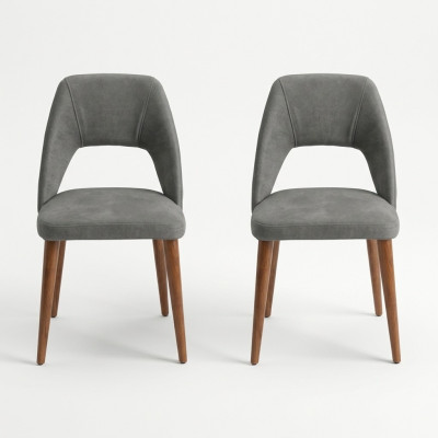 Exclusive gray-brown dining chairs luxurious wooden chairs upholstered furniture