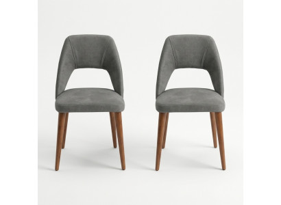 Exclusive gray-brown dining chairs luxurious wooden chairs upholstered furniture