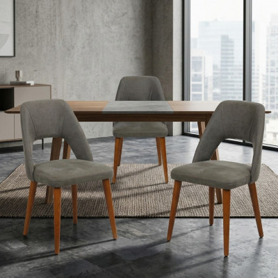 Exclusive Upholstery 4-Piece Chair Set Kitchen Furniture Designer Dining Chairs