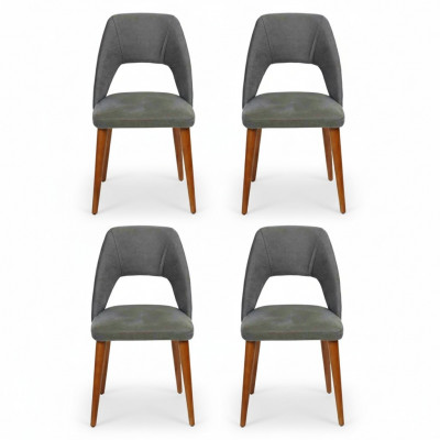 Exclusive Upholstery 4-Piece Chair Set Kitchen Furniture Designer Dining Chairs