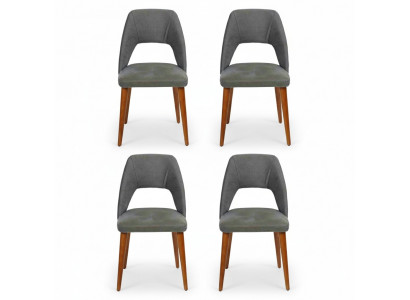 Exclusive Upholstery 4-Piece Chair Set Kitchen Furniture Designer Dining Chairs