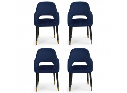 Luxury 4x Chairs Luxury Blue Kitchen Furniture Designer Dining Room Chair Wooden Furniture