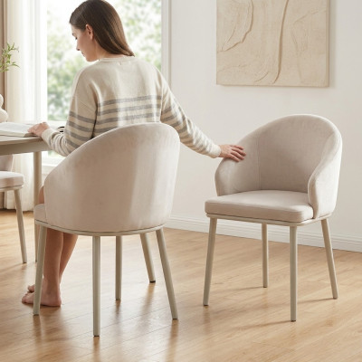 Modern dining room white 2x chairs designer kitchen padded seat furniture