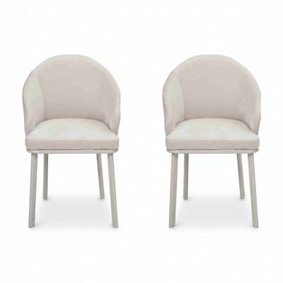 Modern dining room white 2x chairs designer kitchen padded seat furniture