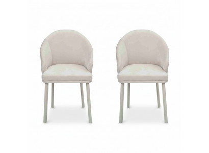 Modern dining room white 2x chairs designer kitchen padded seat furniture