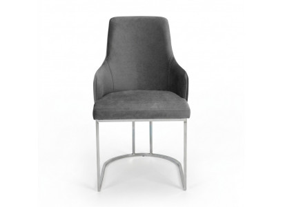 Gray Upholstered Metal Chair Luxurious Dining Room Chairs Kitchen Furniture
