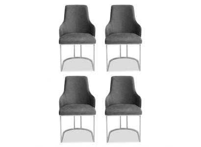 Gray Chair Set Dining Chairs Luxurious Seating Kitchen Furniture 4-piece Set