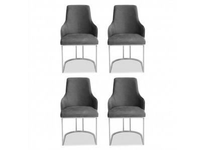 Gray Chair Set Dining Chairs Luxurious Seating Kitchen Furniture 4-piece Set