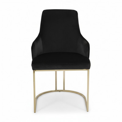 Modern black textile dining chair metal single-seater designer furniture