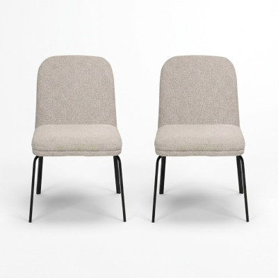 Modern white chair set, luxurious dining chairs, designer furniture, 2-piece set.