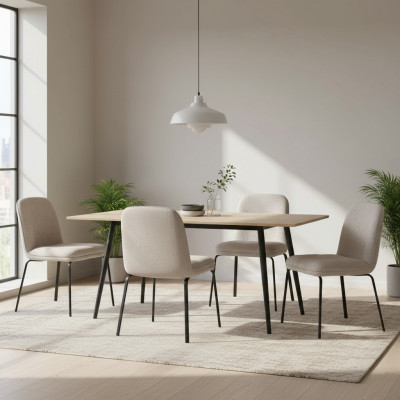 Group Furniture Chairs 4x Chair Set Textile Upholstered Seat Stainless Steel Dining Room New