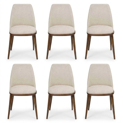 Modern dining room white 6x chairs wooden furniture chairs luxury design furnishings
