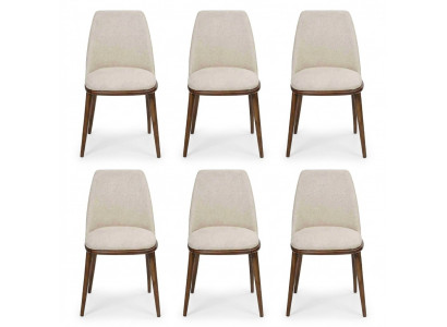 Modern dining room white 6x chairs wooden furniture chairs luxury design furnishings