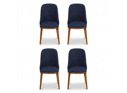 Stylish Blue Dining Chairs Designer Wooden Frame Modern Kitchen Chair
