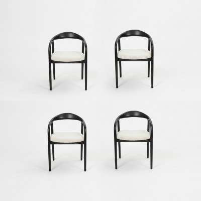 Stylish Stainless Steel 4x Dining Room Chairs Black Modern Designer Metal Chair