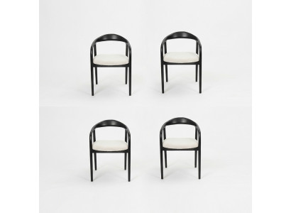 Stylish Stainless Steel 4x Dining Room Chairs Black Modern Designer Metal Chair