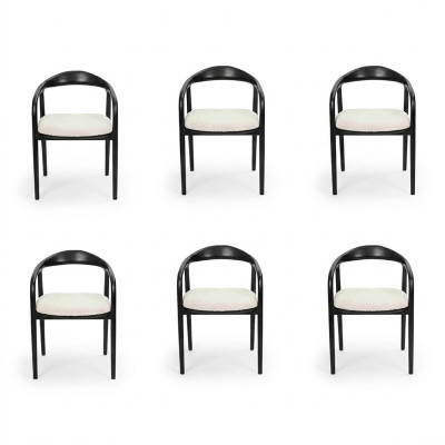 Stylish Stainless Steel 6x Chairs Dining Room Black Modern Chair Designer Metal